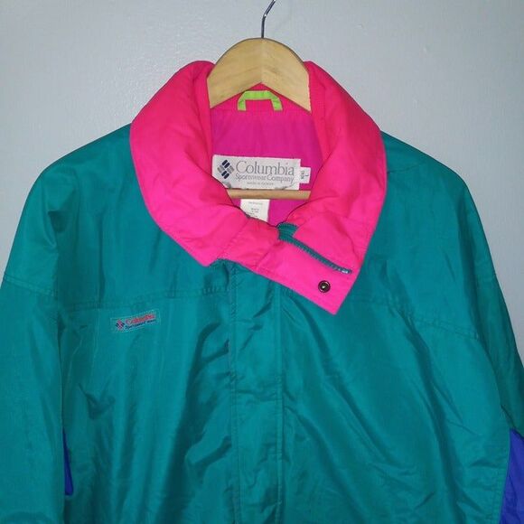 Vintage Columbia Large Neon Bugaboo Radial Sleeve Ski Jacket-90s-Zippered Pocket - Picture 2 of 12